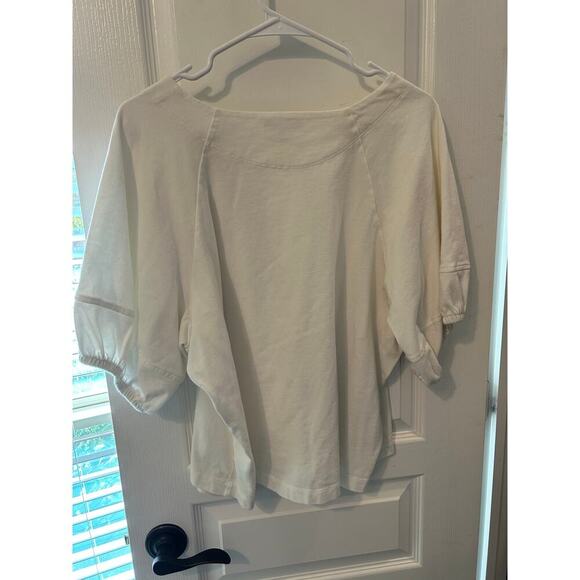 Set of 3!  Free Assembly red, blue and white striped and white puff sleeve knits - Picture 5 of 12